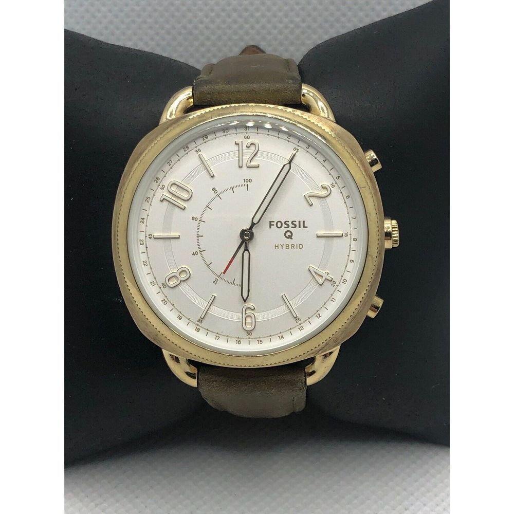 Fossil Q FTW1203 Women Brown Leather Analog White Dial Hybrid Smart Watch HK405